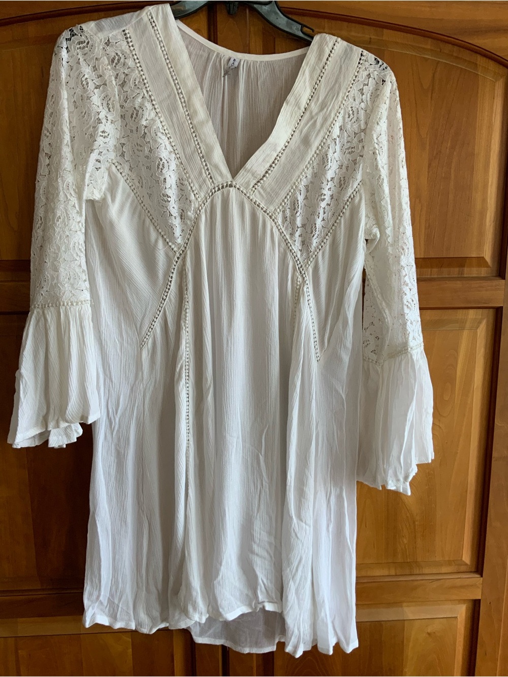 Raviya Soft White/Cream Boho Peasant Soft White Tunic or dress, size L. NWOT